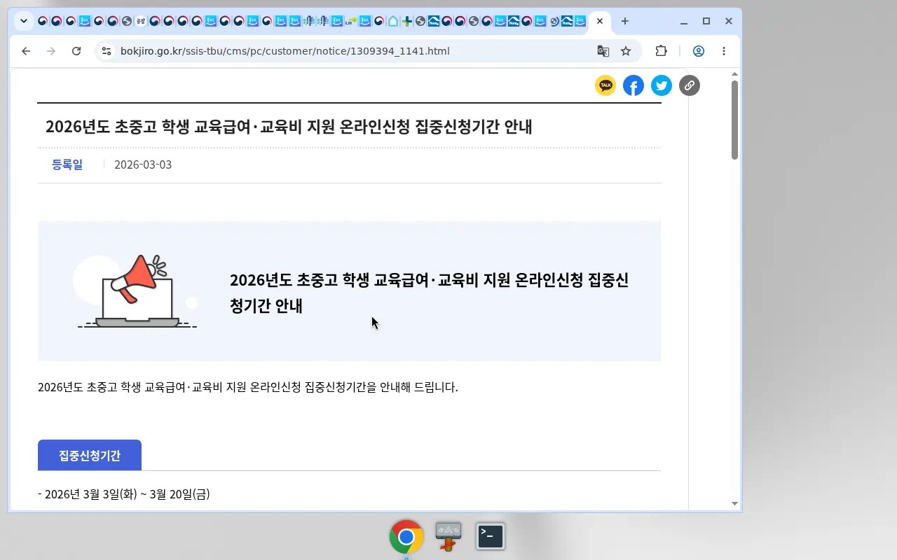 복지로 공지 2026 집중신청기간(3.3~3.20)