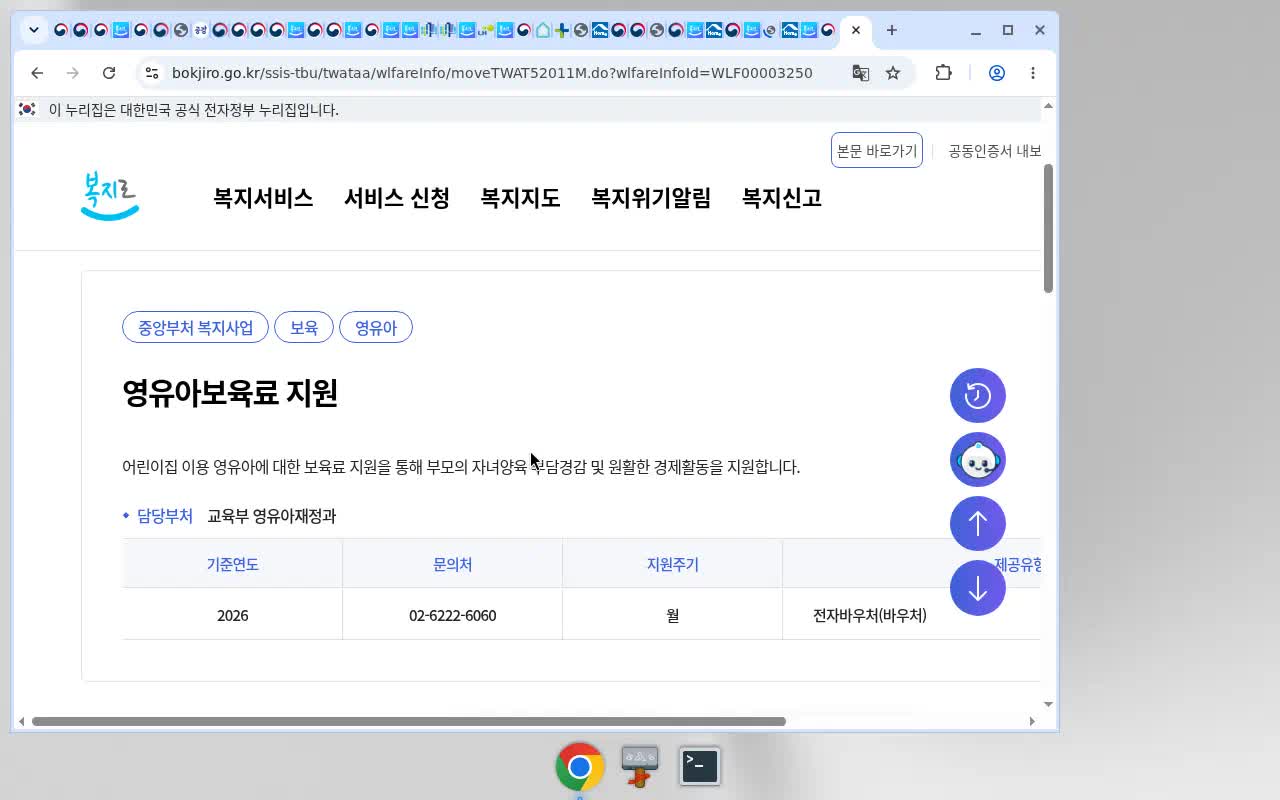 복지로 영유아보육료 지원(WLF00003250) canonical 전체