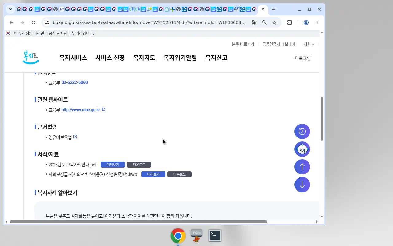 복지로 추가정보 탭