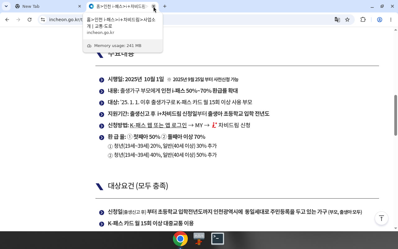 인천 i+차비드림 — 출생가구 지자체 가산(임산부 전용 아님)