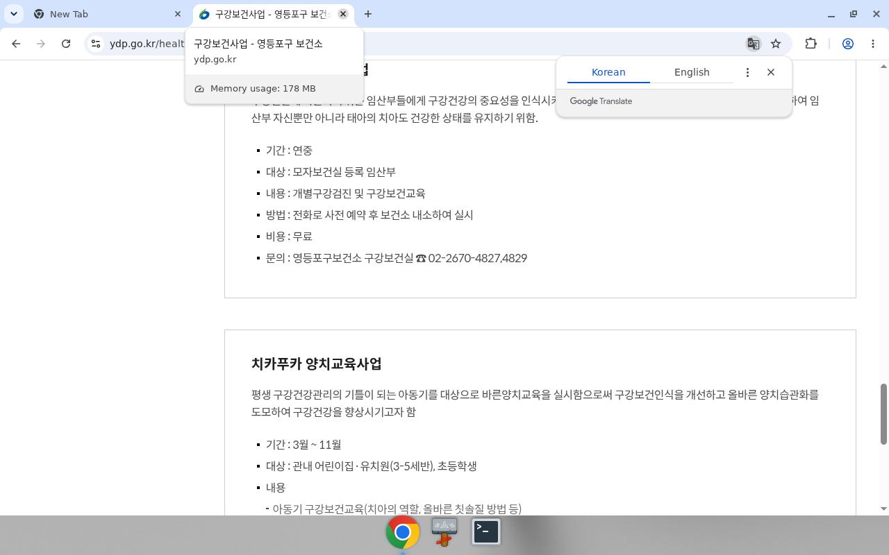 영등포구 보건소 — 임산부 구강보건사업 비용 무료(지자체 사례)