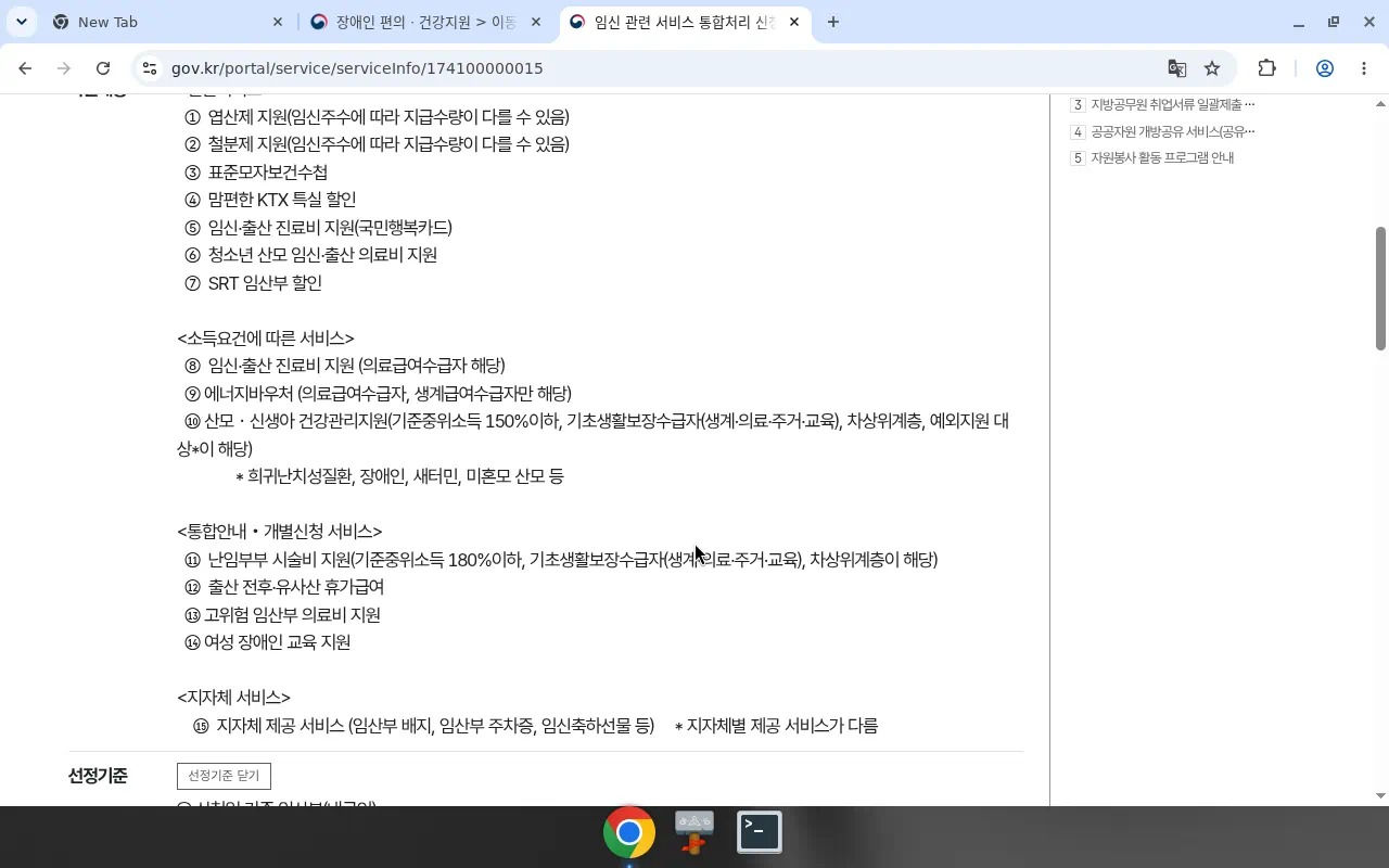 정부24 맘편한임신 — ⑮ 지자체 서비스(임산부 주차증)