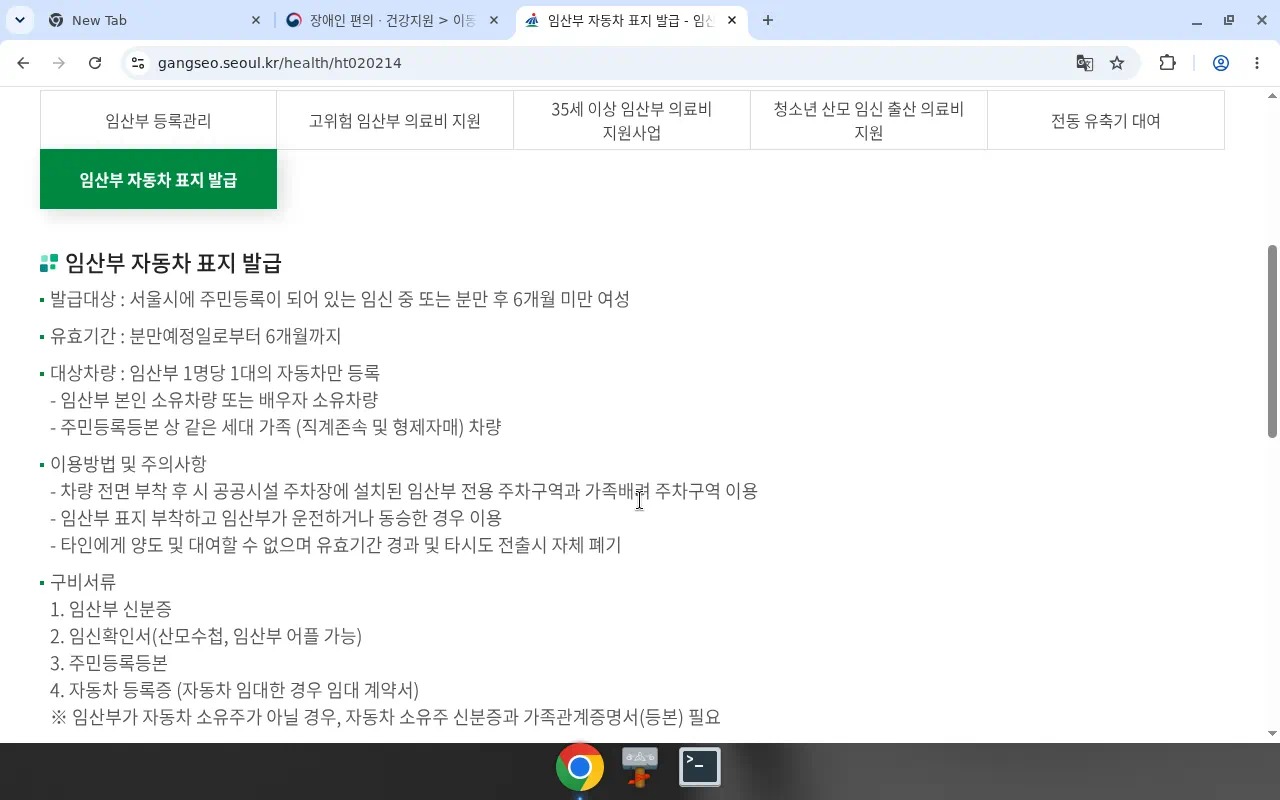 강서보건소 — 임산부 자동차 표지 발급 안내