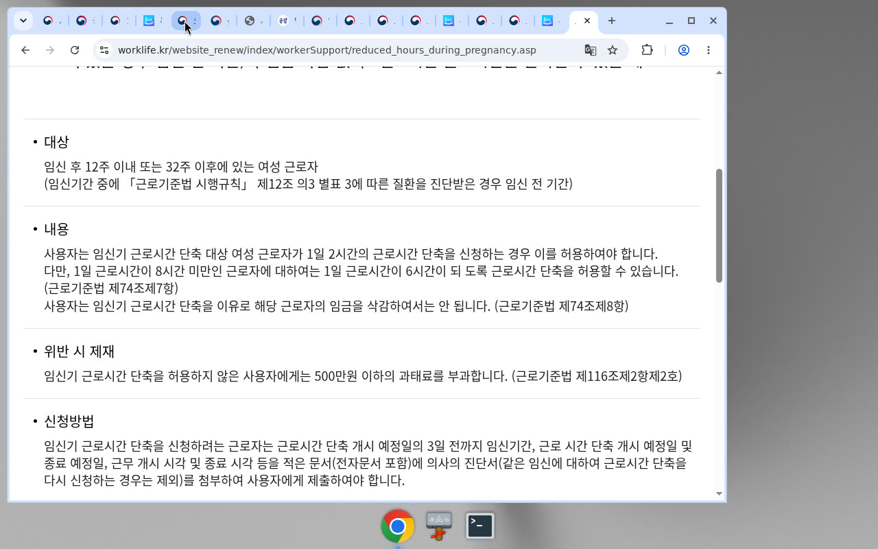 고용노동부 일생활균형 임신기 근로시간 단축(대상·내용·제재·신청)
