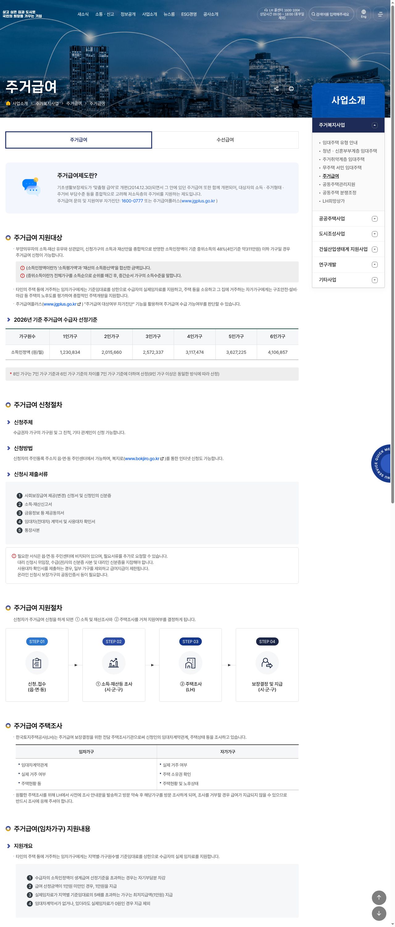 LH 주거급여 기준임대료