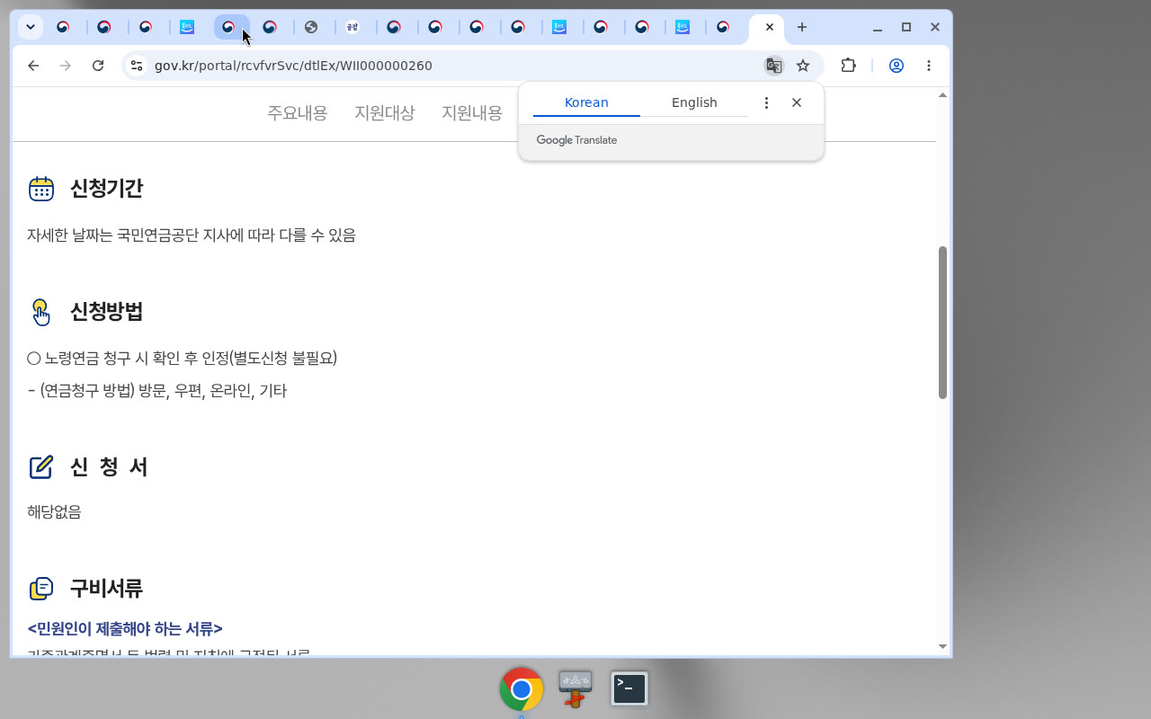 정부24 신청방법(노령연금 청구 시 인정·별도신청 불필요)