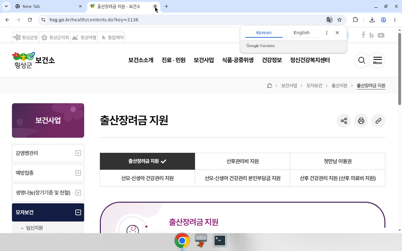 횡성군 보건소 — 제목·breadcrumb